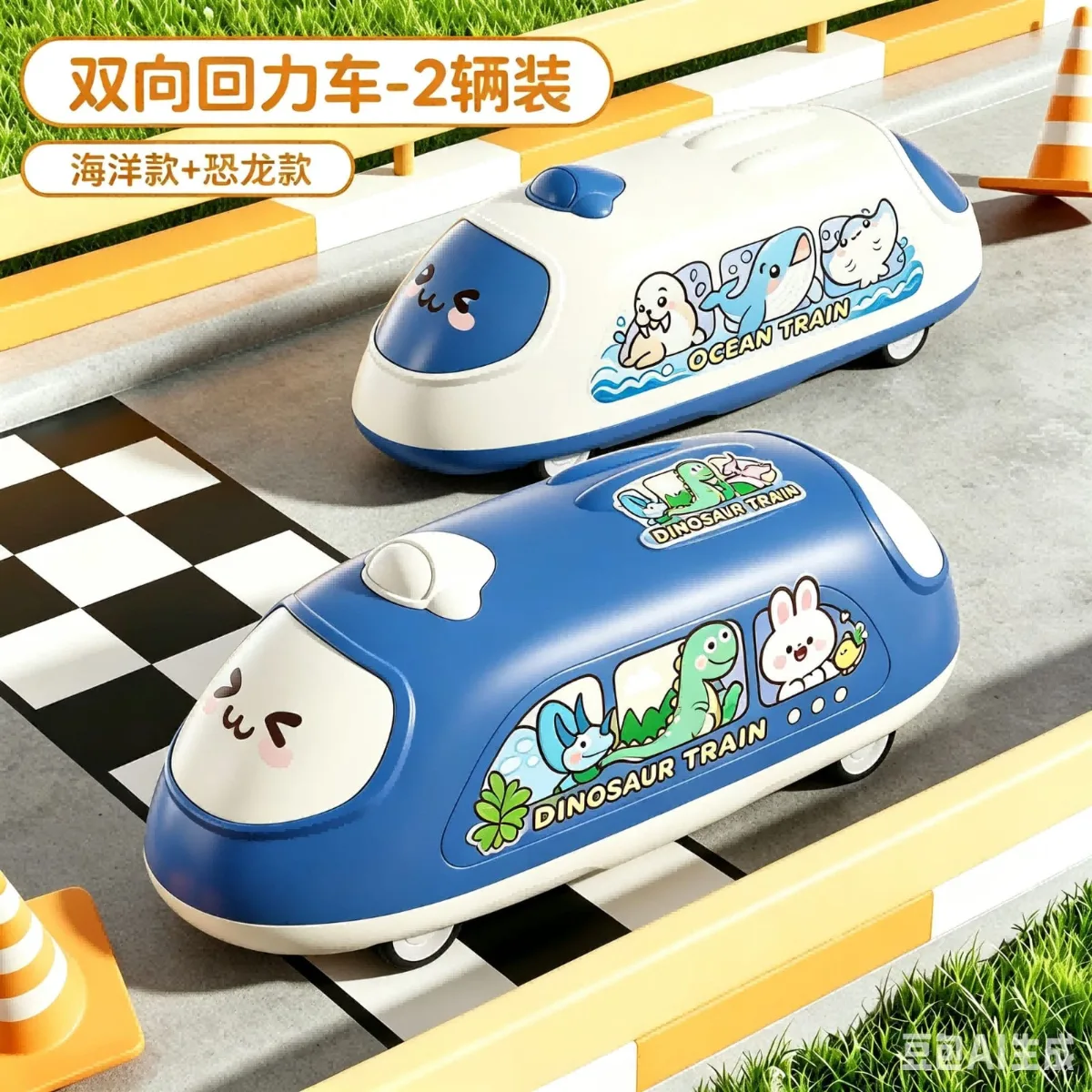 Bidirectional Pull Back Bullet Train Toy